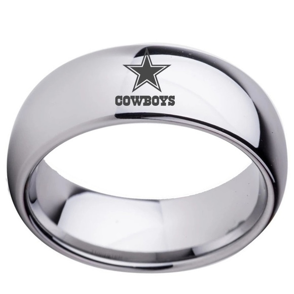 Dallas Cowboys‎ Tungsten Silver Comfort Fit Ring - Picture 1 of 3